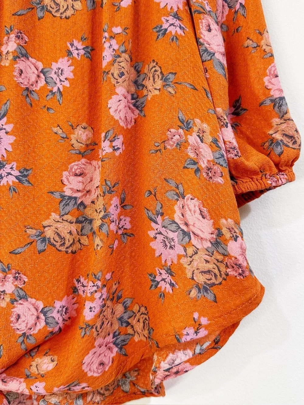 Free People Celia Floral Print Tie Front Blouse Size Small